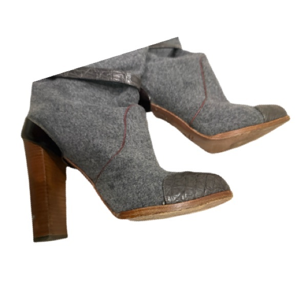 Vionette felt boots with leather detail - Picture 2 of 4